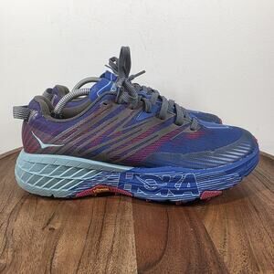 Hoka One One Speedgoat 4 Womens Blue Pink Size 7.5 Running Shoes 1106527 IBPP